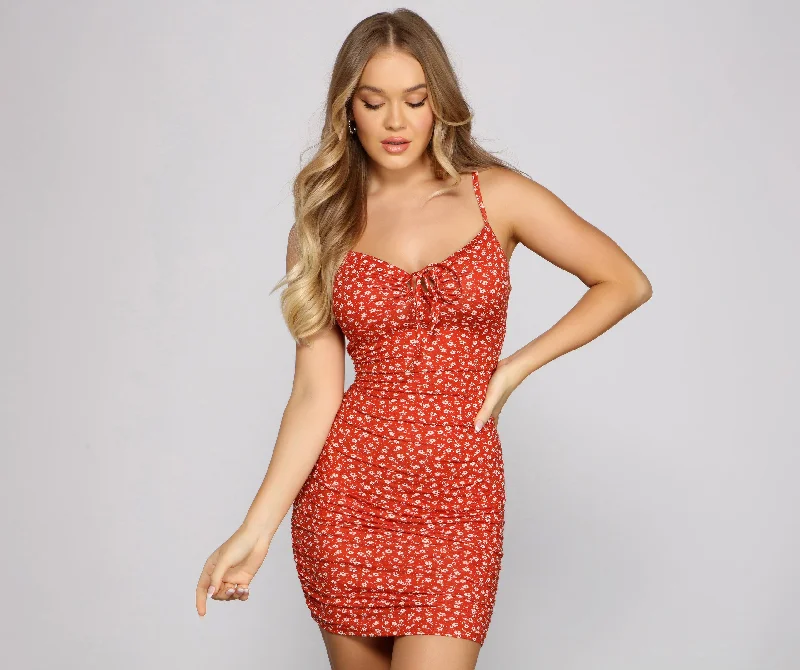 Cocktail Dresses for Party Time -Sweetest Style Floral Mini Dress