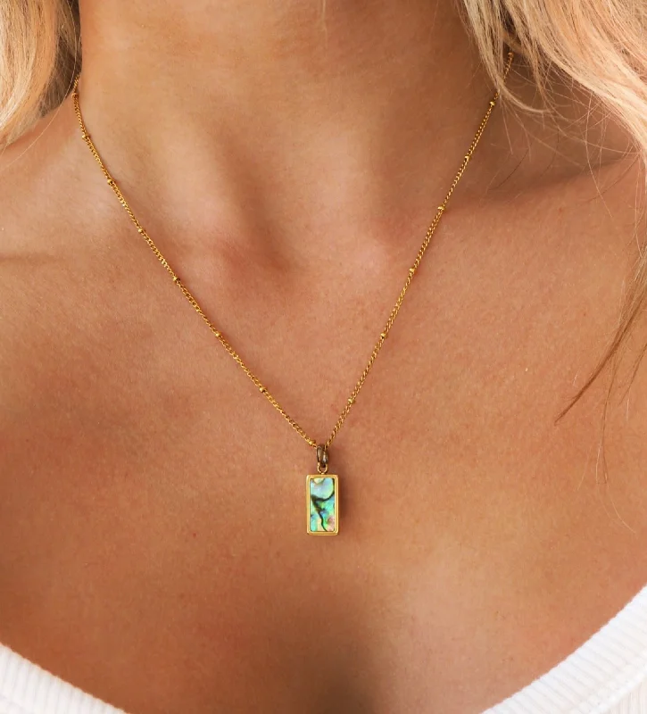 Best necklaces and pendants with personalized coordinates for a special keepsake-Camilia Necklace | Abalone Shell