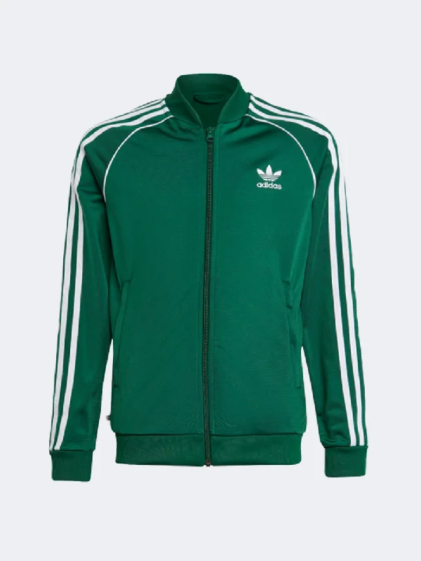 Button-Up Jackets for Traditional -Adidas Adicolor Sst Gs-Boys Originals  Jacket Dark Green