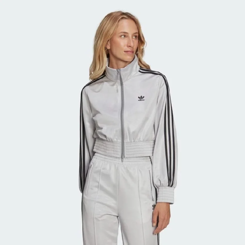 Appliquéd Jackets for Creativity -Adidas Adicolor Classics High-Shine Track Women Original Jacket Silver