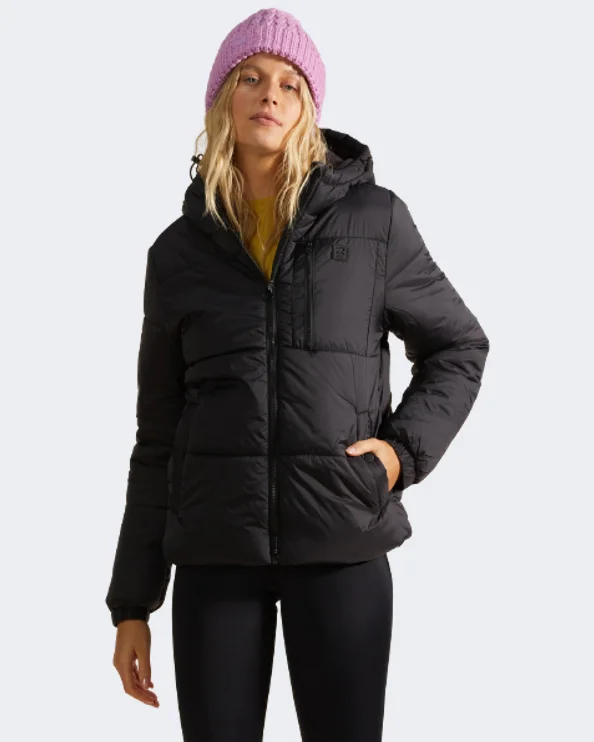 Gym Jackets for Workout -Billabong Transport Hooded Women Lifestyle Jacket Black F3Jk33Bif2-0019