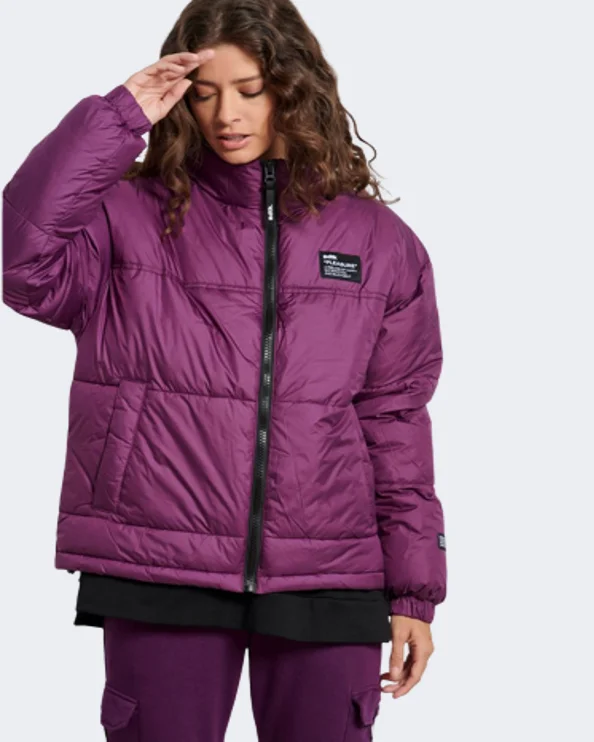 Ski Jackets for Winter Sports -Bodytalk Puffer Women Lifestyle Jacket Dark Purple 1222-907829-379