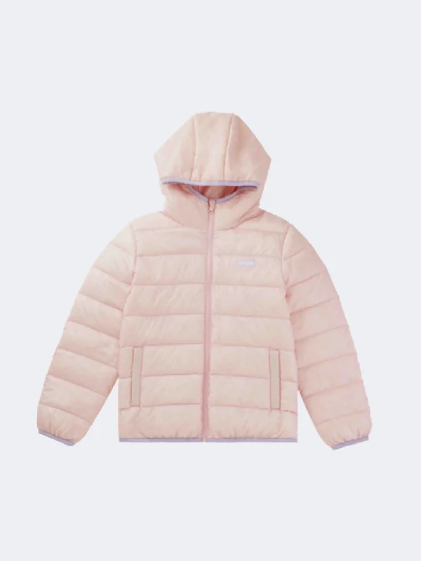 Hooded Jackets for Added Coverage -Erke Dowm Kids-Girls Training Jacket Pink