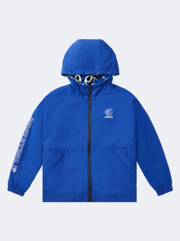 Down Jackets for Cold Protection -Erke Reversible Kids-Boys Training Jacket Blue