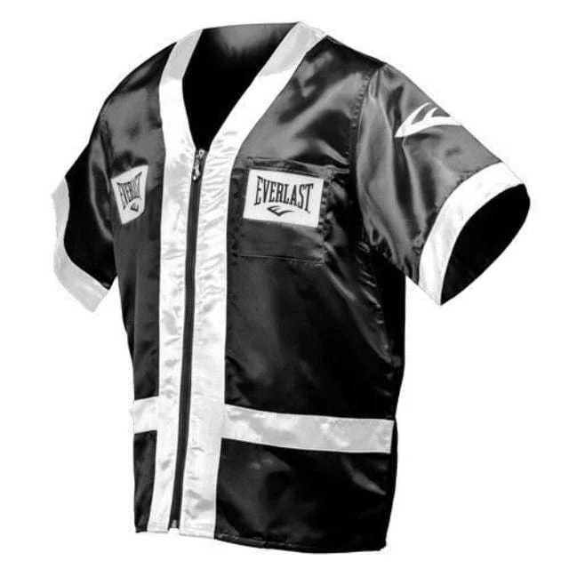 Valentine's Day Jackets for Romantic -Everlast 100% Poly Satin Corner Jacket Men Boxing Black And White 4390