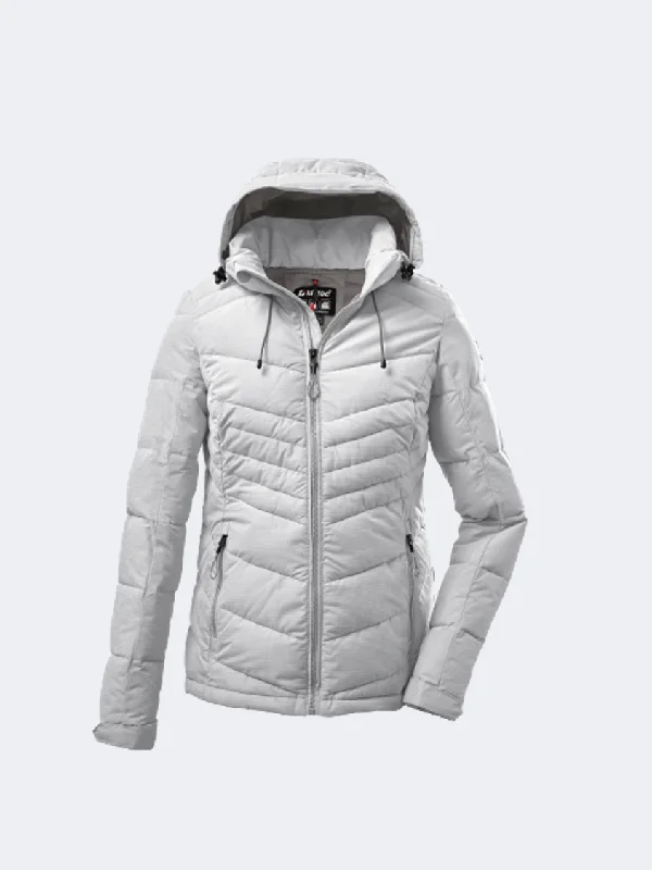 Yellow Jackets for Bright -Killtec Kow 149 Women Skiing Jacket Light Grey