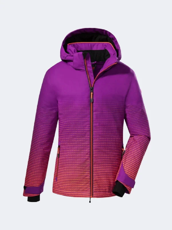 Solid Color Jackets for Simple -Killtec Ksw 158 Girls Skiing Jacket Neon Orchid