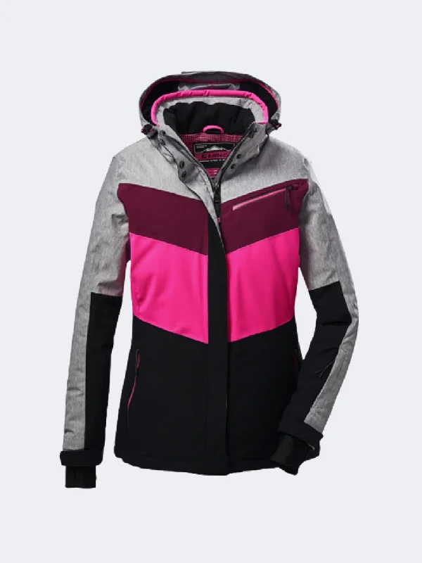 Black Jackets for Versatile -Killtec Ksw 281 Women Skiing Jacket Black/Pink