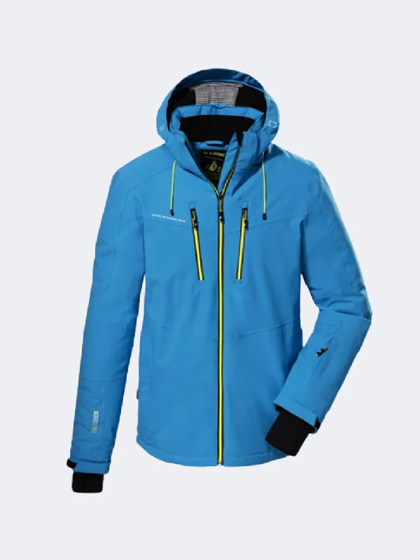 Trench Jackets for Classic Look -Killtec Ksw 44 Men Skiing Jacket Sky Blue