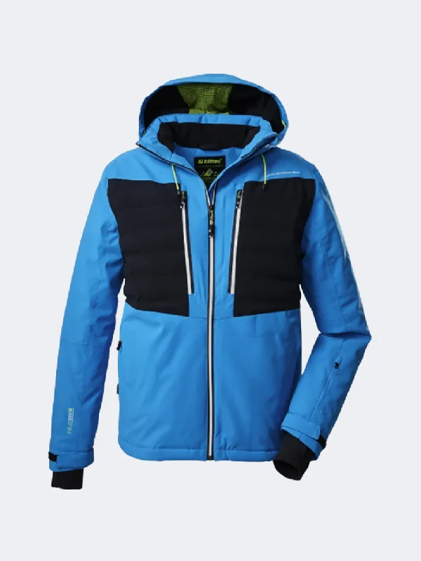 Bomber Jackets for Trendy Style -Killtec Ksw 53 Men Skiing Jacket Sky Blue