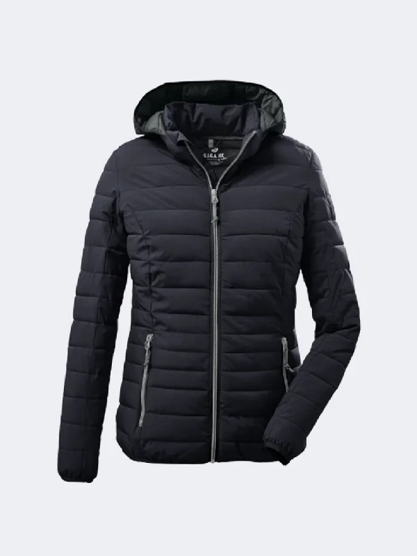 Gray Jackets for Subtle -Killtec Uyaka Women Skiing Jacket Dark Navy