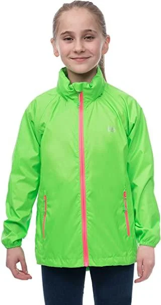 Workout Jackets for Fitness -Mac In A Sac Origin Neon Mini  Kids Performanc Jacket Neon Green Yy