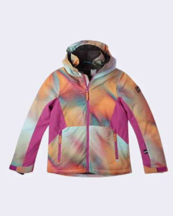 Gray Jackets for Subtle -O'Neill Lite All-Over Print Girls Skiing Jacket Multicolor 3500006-35032