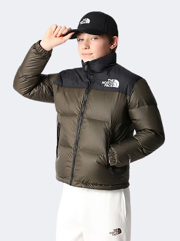 Party Jackets for Night Out -The North Face 1996 Retro Nuptse Boys Lifestyle Jacket  Taupe Green