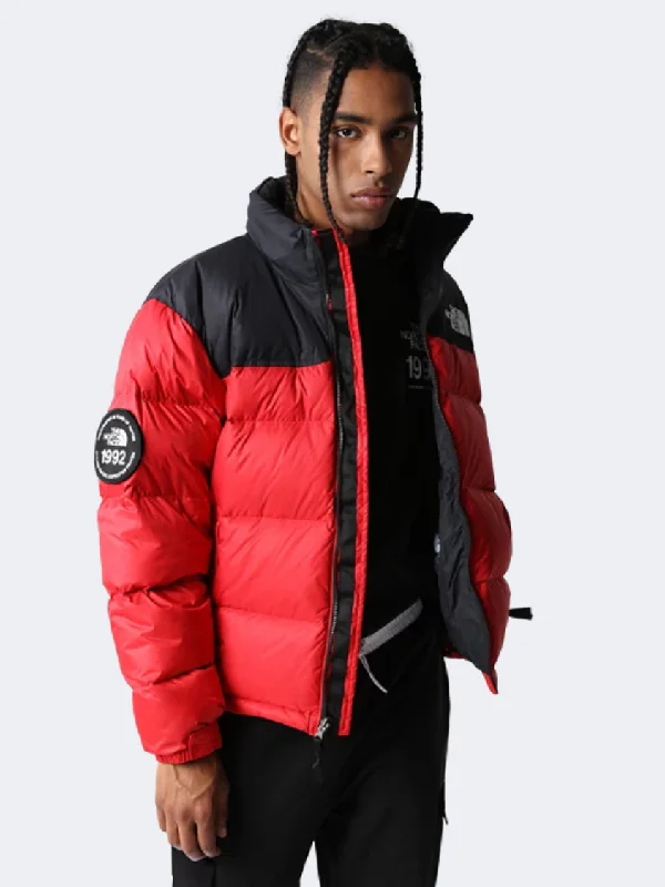 Appliquéd Jackets for Creativity -The North Face 92 Retro Anniversary Nuptse Men Lifestyle Jacket Red/Black