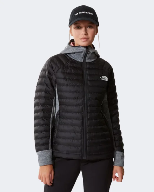 Beige Jackets for Neutral -The North Face Athletic Outdoor Hybrid Insulated Women Hiking Jacket Black/Grey Nf0A5Iff-43M