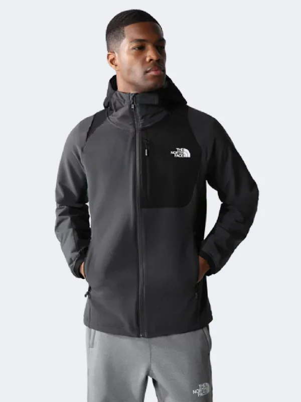 Rhinestone Jackets for Glamour -The North Face Athletic Outdoor Softshell Men Lifestyle Jacket Grey/Black