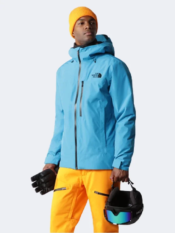 Organic Jackets for Natural -The North Face Descendit Men Skiing Jacket Acoustic Blue