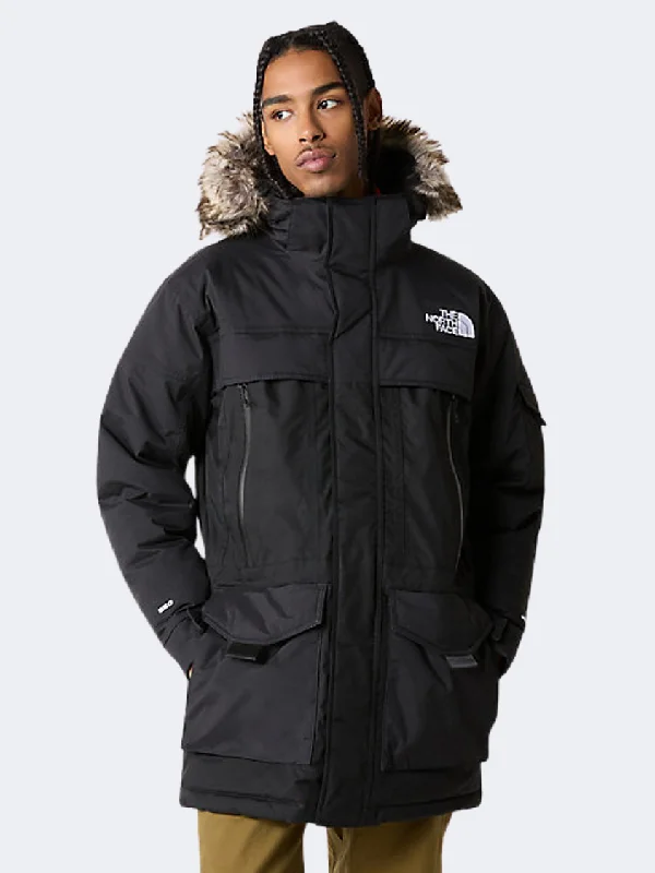 Gray Jackets for Subtle -The North Face Mcmurdo 2 Parka Men Lifestyle Jacket Black