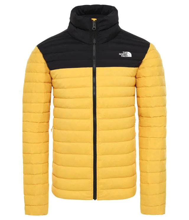 Khaki Jackets for Casual -The North Face Stretch Down Men Lifestyle Jacket Yellow/Black