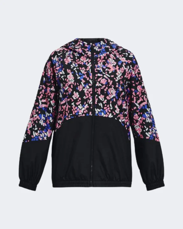 Weekend Jackets for Leisure -Under Armour Woven Full-Zip Girls Training Jacket Black/Multi 1371095-002