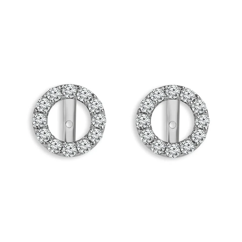 Branded Jackets for Quality -14K White Gold 1/2ctw Diamond Earring Jackets