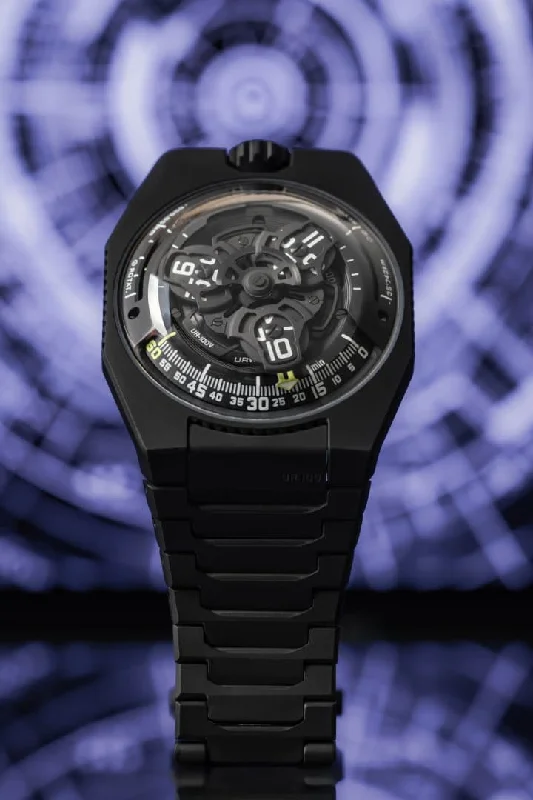 Designer Jackets for Luxury -Urwerk UR-100V Full Black Titanium Jacket Watch