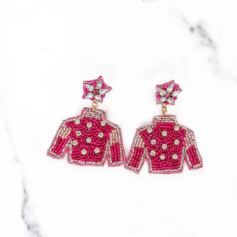 Painted Jackets for Artistic -Hot Pink Jacket Earrings