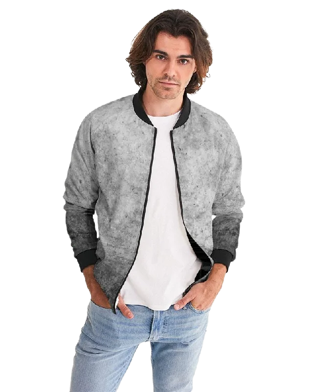 Raincoat Jackets for Rainy Weather -Mens Jacket - Tie Dye Edgy Style Bomber Jacket Grey/Black