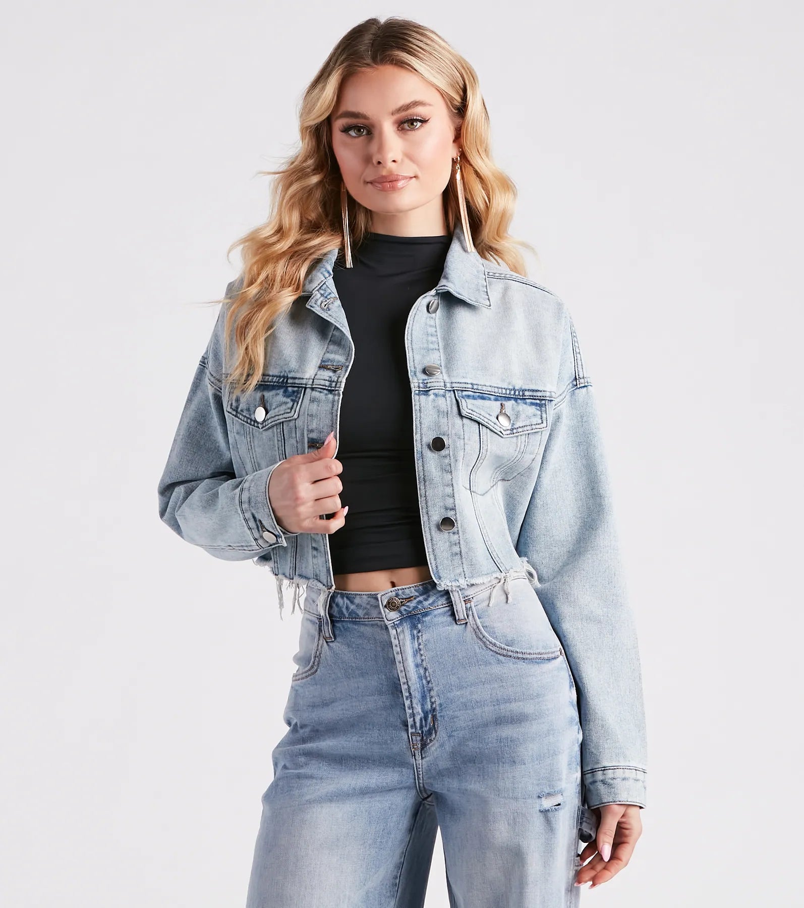 University Jackets for Academics -Feelin' Fresh Cropped Denim Jacket