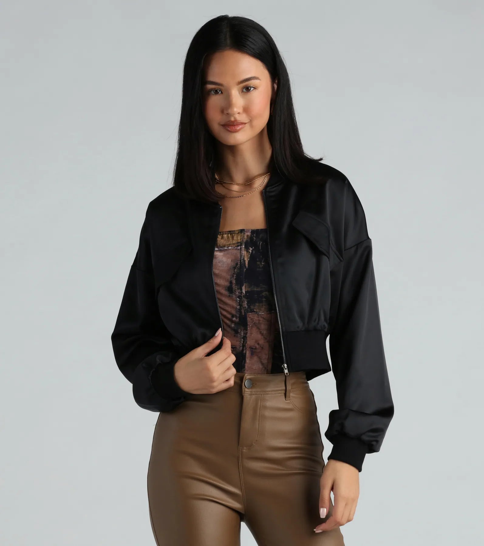 Military Jackets for Tough Look -Next-Level Cool Satin Bomber Jacket