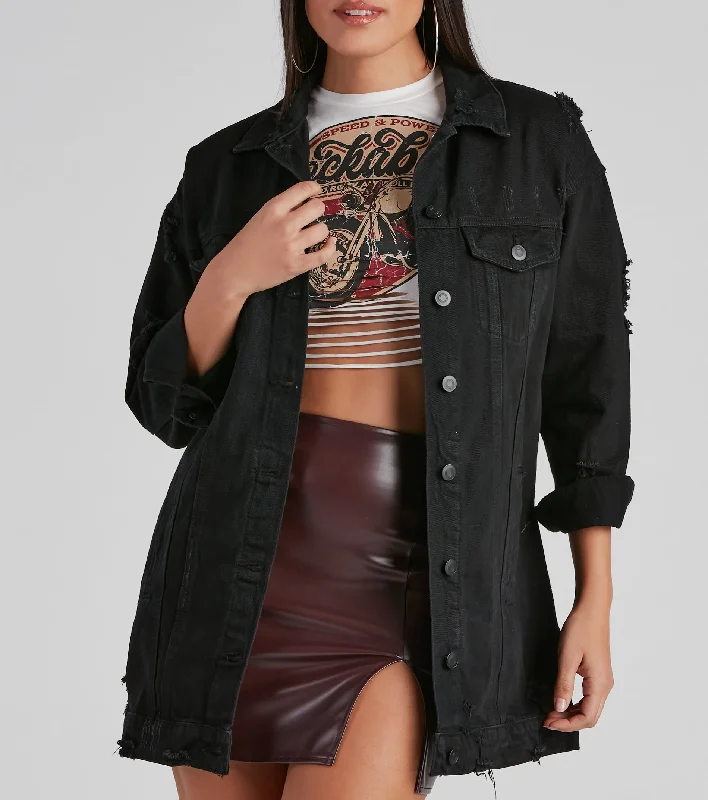 Sustainable Jackets for Eco-Friendly -So Edgy Oversized Denim Jacket